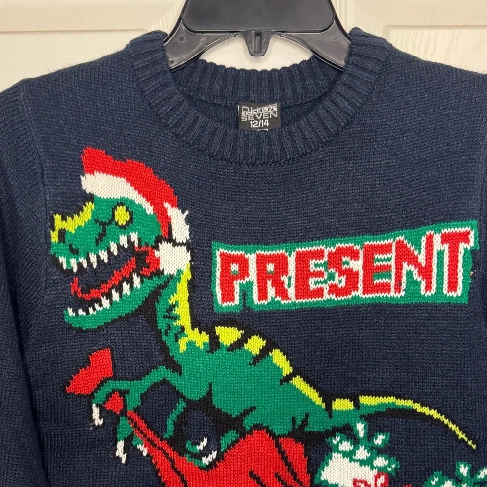 NWT Kids Dinosaur Holiday Sweater